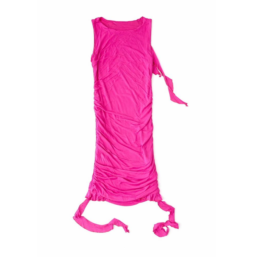 Women’s Sleeveless Ruffle Mini Bodycon Dress – Hot Pink – Size XL – NWOT - Picture 2 of 13